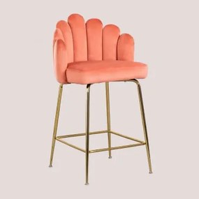 Zestaw 2 Aksamitnych Wysokich Stołków Markina Coral Mus & ↑65 Cm - Sklum