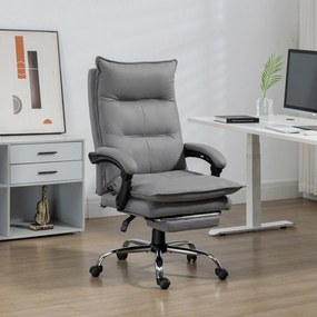 Vinsetto Fotel biurowy ergonomiczny z masażem i ogrzewaniem obrotowy z podnóżkiem regulacja wysokości szary 120 kg | Aosom PL