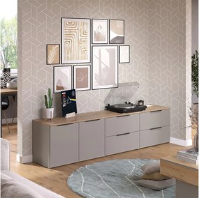 Ściana w salonie szary 80x40x50 wido