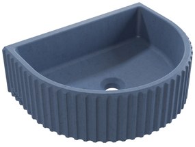 Umywalka betonowa podwieszana / nablatowa półokrągła bez otworu na baterię 45 x 36 cm MUSLIN | różne kolory : Kolor - Jagodowy, Typ montażu - nablatowa