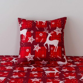 Poszewka na poduszkę z mikrofibry VELVET CHRISTMAS 45x45 cm, czerwona