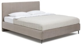Szarobrązowe tapicerowane łóżko dwuosobowe ze stelażem 160x200 cm Noira Slim – Bonami Selection