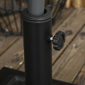Outsunny Stojak pod Parasol 12 kg, na Rury Ø32, 38, 48 mm, odporny na warunki atmosferyczne, z obudową z Żywicy, Czarny