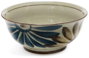 Niebiesko-beżowa porcelanowa miska na ramen 1 l Flower – Rex London