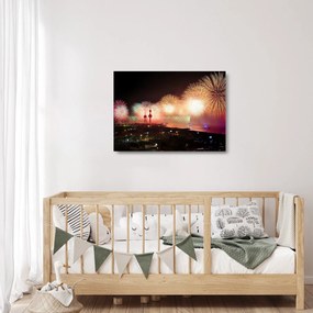 Obraz na szkle - fajerwerki (70x50 cm)