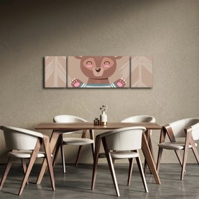 Obraz - Miś w koszulce w paski (170x50 cm)