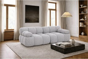 Sofa modułowa dwuosobowa, tkanina bukla Abriamo, Jasnoszary, Selia