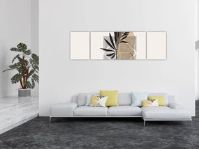 Obraz - Abstrakcja z tropikalnymi liśćmi N⁰1 (170x50 cm)