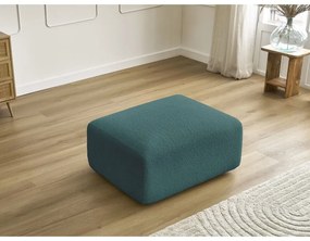 Turkusowy podnóżek z materiału bouclé Tina – Bobochic Paris