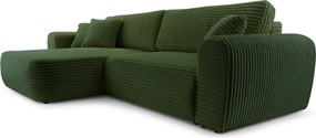 Masseno Narożnik VIVA z funkcją spania i pojemnikiem na pościel Narozniki L, Rozkładana sofa - Zielony, TILIA 39