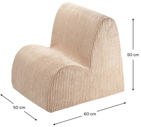 Jasnobrązowy fotel dziecięcy z materiału bouclé Cloud – Wigiwama