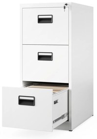 Metalowa szafa kartotekowa SARA V3, 460 x 1020 x 620 mm, biała