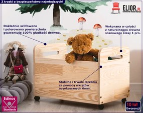 Drewniana skrzynia na zabawki H6-N38