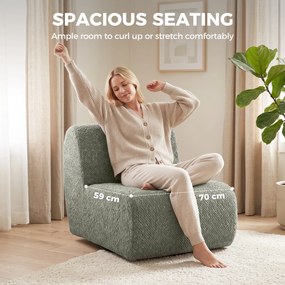 HOMCOM Fotel obrotowy lounge w stylu Chenille, szerokie siedzisko, do salonu i sypialni, Szary | Aosom PL