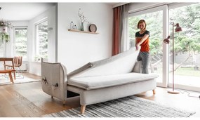 Kremowa rozkładana sofa 225 cm Charming Charlie – Miuform