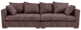 Ciemnobrązowa sofa z imitacji skóry 266 cm Hamburg – Scandic