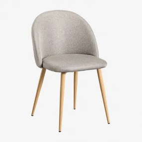Pakiet 2 Krzeseł Jadalnianych Kana Natural Wood & Pościel Mokka Brąz - Sklum