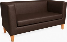 Sofa Monaco : Kolor nogi - Drewno, Kolor tkaniny - EKO-SKÓRA - 19D, Typ tkaniny - Eko-skóra , Wysokość nogi - 15 cm