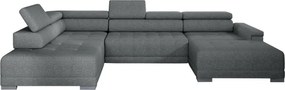 Narożnik CAMPO XL z elektryczną regulacją siedziska Lewostronny w tkaninie MEMPHIS 06 WERSAL