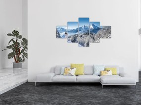Obraz - Rzut oka na zimowy krajobraz (125x70 cm)