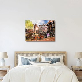 Obraz na szkle - Amsterdam, malarstwo (70x50 cm)