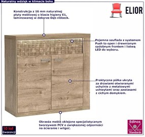 Komoda z szafką i szufladą dąb ribbeck - Leticia 9X