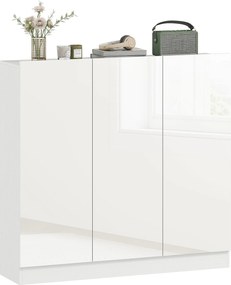 HOMCOM Szafka na buty z 10 półkami na 25-30 par butów, Otwory wentylacyjne, Drzwi z funkcją Soft-Close, MDF, Biały