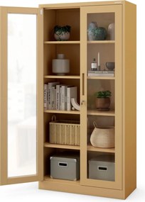 Przeszklona szafa medyczna Amelia Fresh Style 90x40x185 cm beżowa