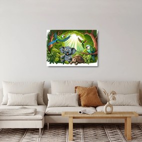 Obraz na szkle - Wesołe zwierzątka (70x50 cm)
