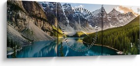 Obraz - Kanada, Park Narodowy Banff, Jezioro Moraine (z zegarem) (90x30 cm)