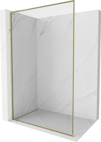 Mexen Kioto-F L ścianka prysznicowa Walk-in z ramką 85 x 202 cm, transparent 8 mm, złota - 800-085-174-50-00
