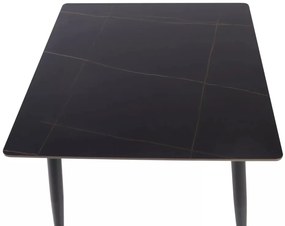 Stół jadalniany RION 80x80 cm z ceramicznym blatem, czarny marmur