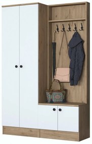 Zestaw do przedpokoju Pone White and Walnut II