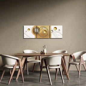 Obraz - Perły na marmurze (z zegarem) (90x30 cm)