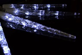 Świąteczne lampki - sople, zimna biel, 8 funkcji