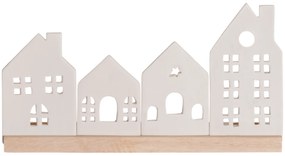 Porcelanowa podstawka pod świeczki miasteczko, 30 x 8 x 16 cm
