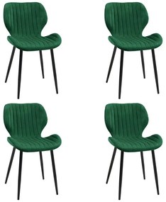 Komplet 4 krzeseł do kuchni butelkowa zieleń W6-R51