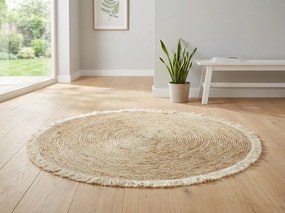 Naturalny okrągły dywan VELOR ⌀ 70 cm, beżowy