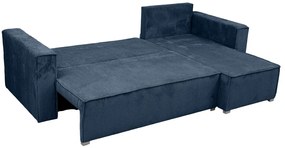 Rozkładana narożna sofa SMART COSARO granatowa, dwustronna + 2 poduszki GRATIS