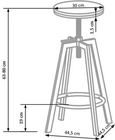 Hoker barowy w stylu loft H64