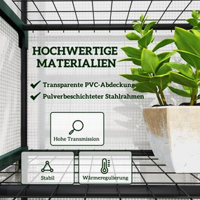 Outsunny Mini-szklarnia na kwiaty lub warzywa, stal, plastik, 69 dł. x 49 szer. x 193 wys. cm, Biała