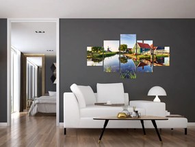 Obraz holenderskich młynów (125x70 cm)