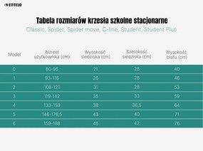 Ergonomiczne krzesło uczniowskie z pulpitem Student Plus rozmiar 6