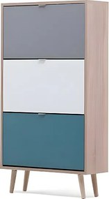 Szafka na buty CUBA 18 par - Dekor dębu Sonoma i jasnoszary - Nowoczesny skandynawski design