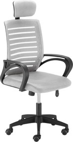 Fotel biurowy z oparciem z siatki Solar, kolor szary