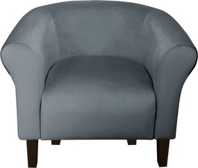 Fotel Milo tkanina Welur wygodny fotel tapicerowany do salonu i sypialni : Kolor nogi - Venge, Kolor tkaniny - VELVET - BL14, Wysokość nogi - 15 cm