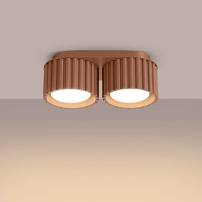Plafon dwupunktowy AURA 2 mocca GX53 ryflowany SOLLUX  LIGHTING