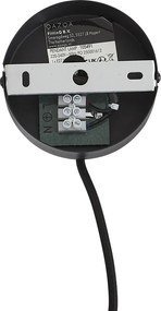 Lampa wisząca Art Deco czarna z przydymionym szkłem - Wallace