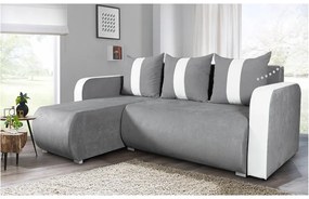 Modna sofa narożna SANDRA, stylowy nowoczesny design, praktyczny pojemnik