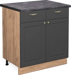 Szafka dolna do kuchni antracytowo-złoty 80x60x82 fame-line